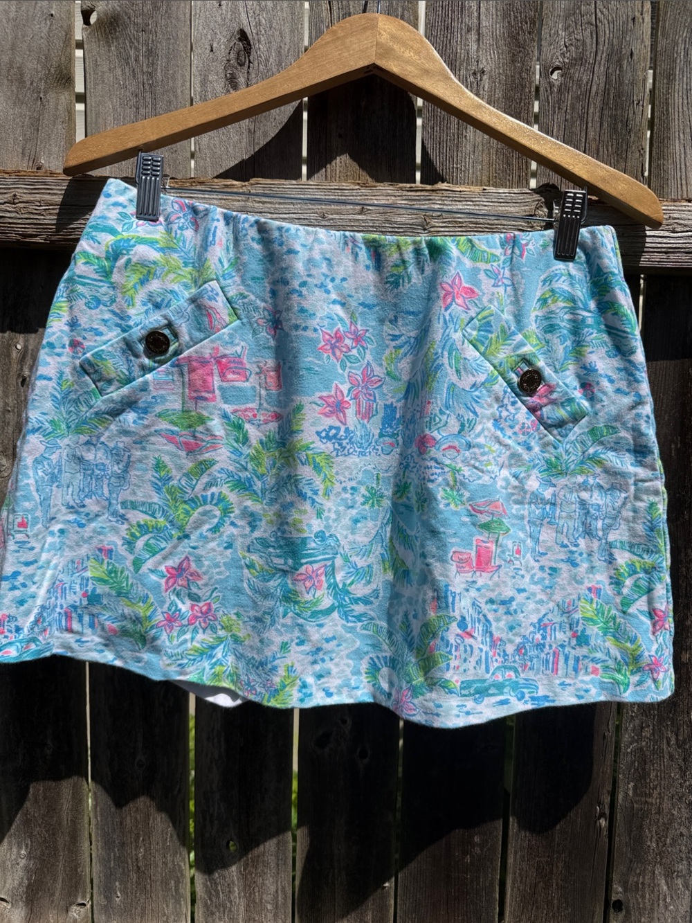 Lilly Pulitzer Madison Skort What A Lovely Place Blue Tropical Large